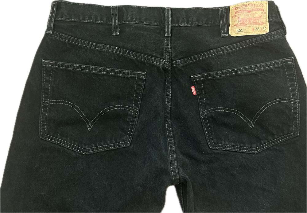 Vintage Y2K Levi's 501 Original Fit Button-Fly Black Denim Jeans Classic Denim - Picture 13 of 13